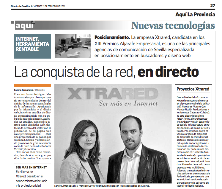 Entrevista realizada por Diario de Sevilla a los socios de XTRARED